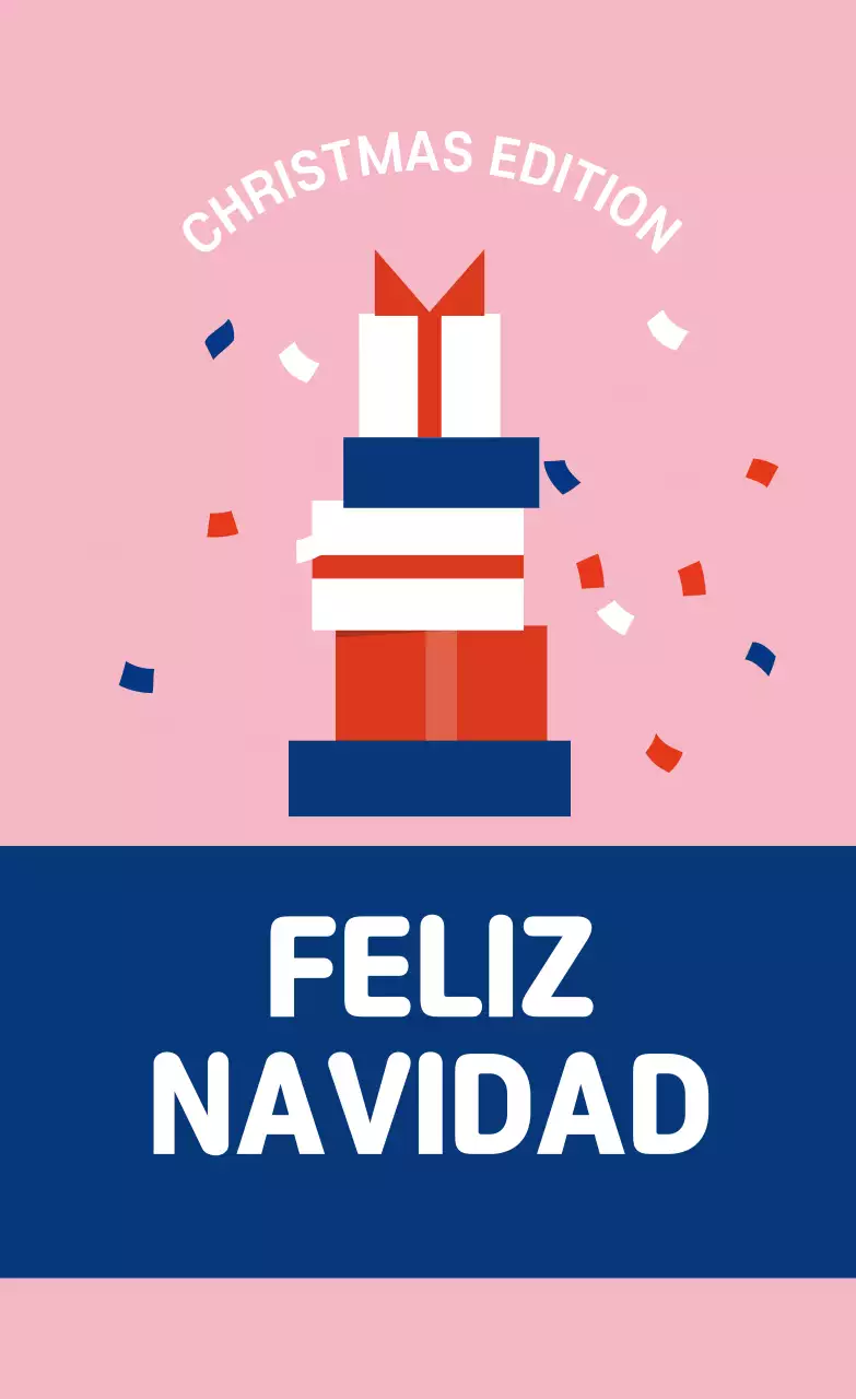 파랑 핑크 빨강 일러스트 크리스마스 선물 라벨