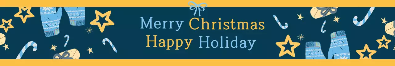 파란색 노란색 일러스트 크리스마스 선물