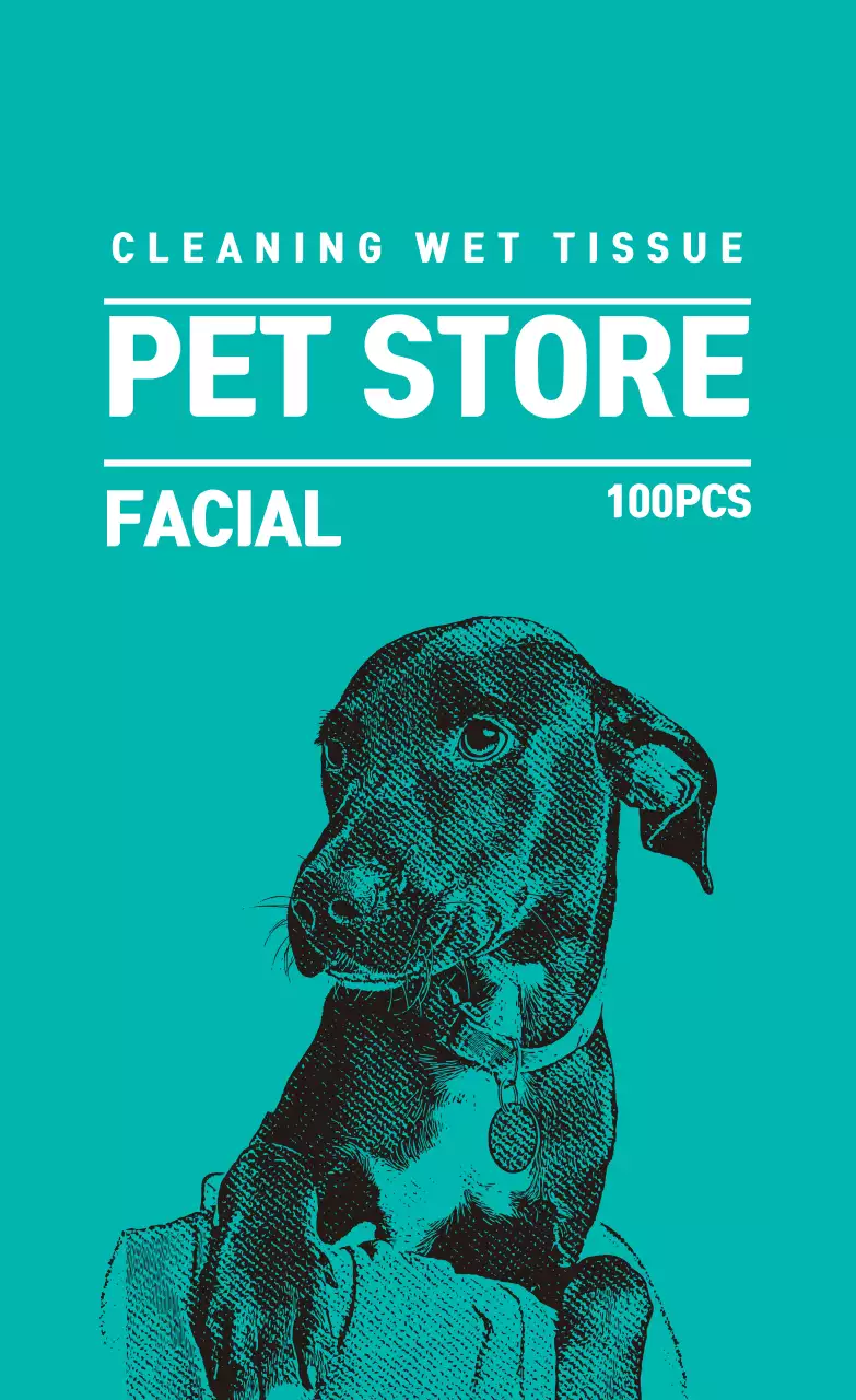 청록 일러스트 펫샵 라벨