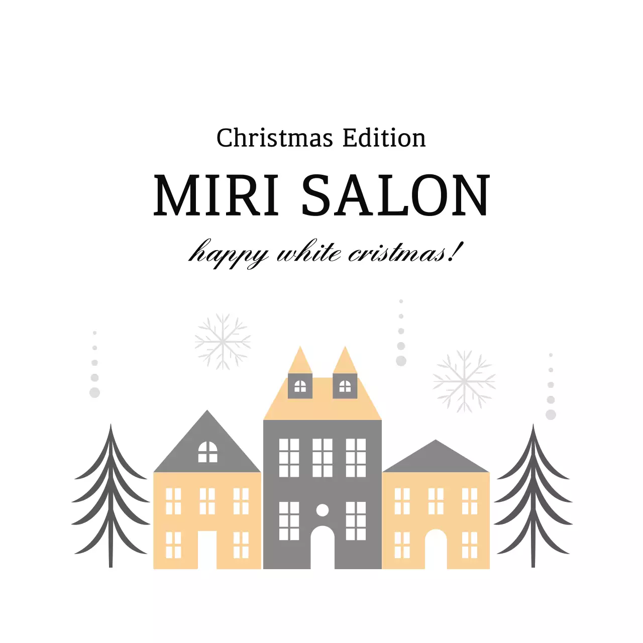 화이트 그레이 일러스트 크리스마스 포장 라벨