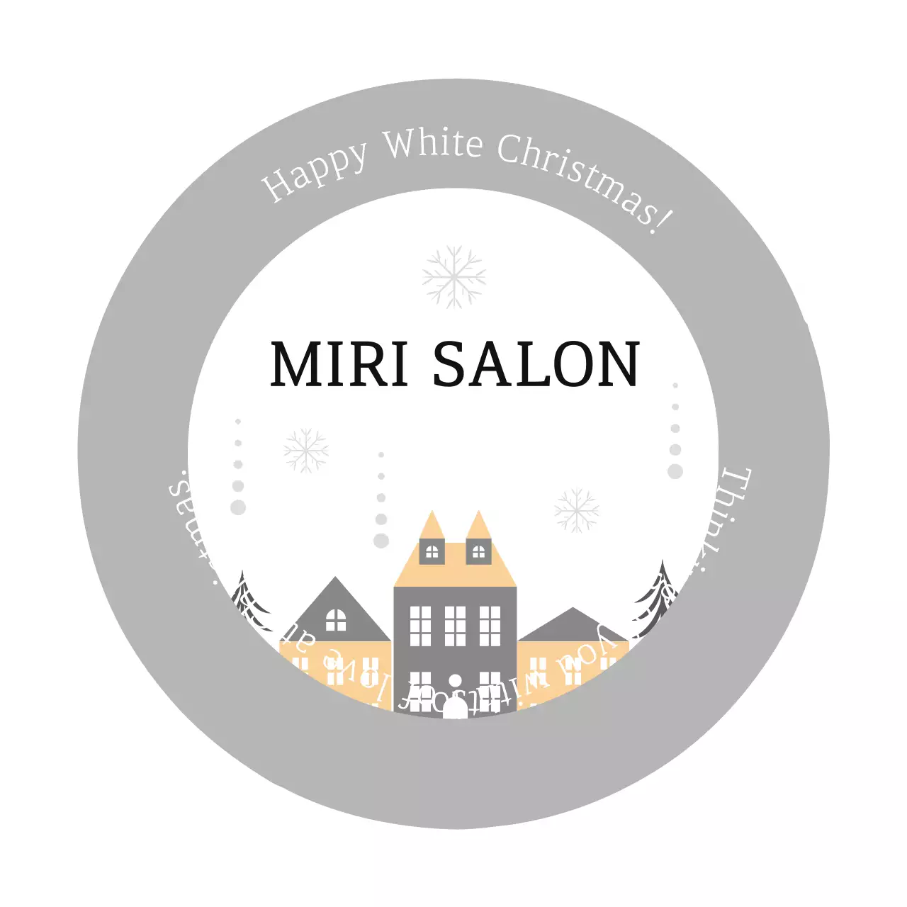 그레이 일러스트 크리스마스 선물 라벨