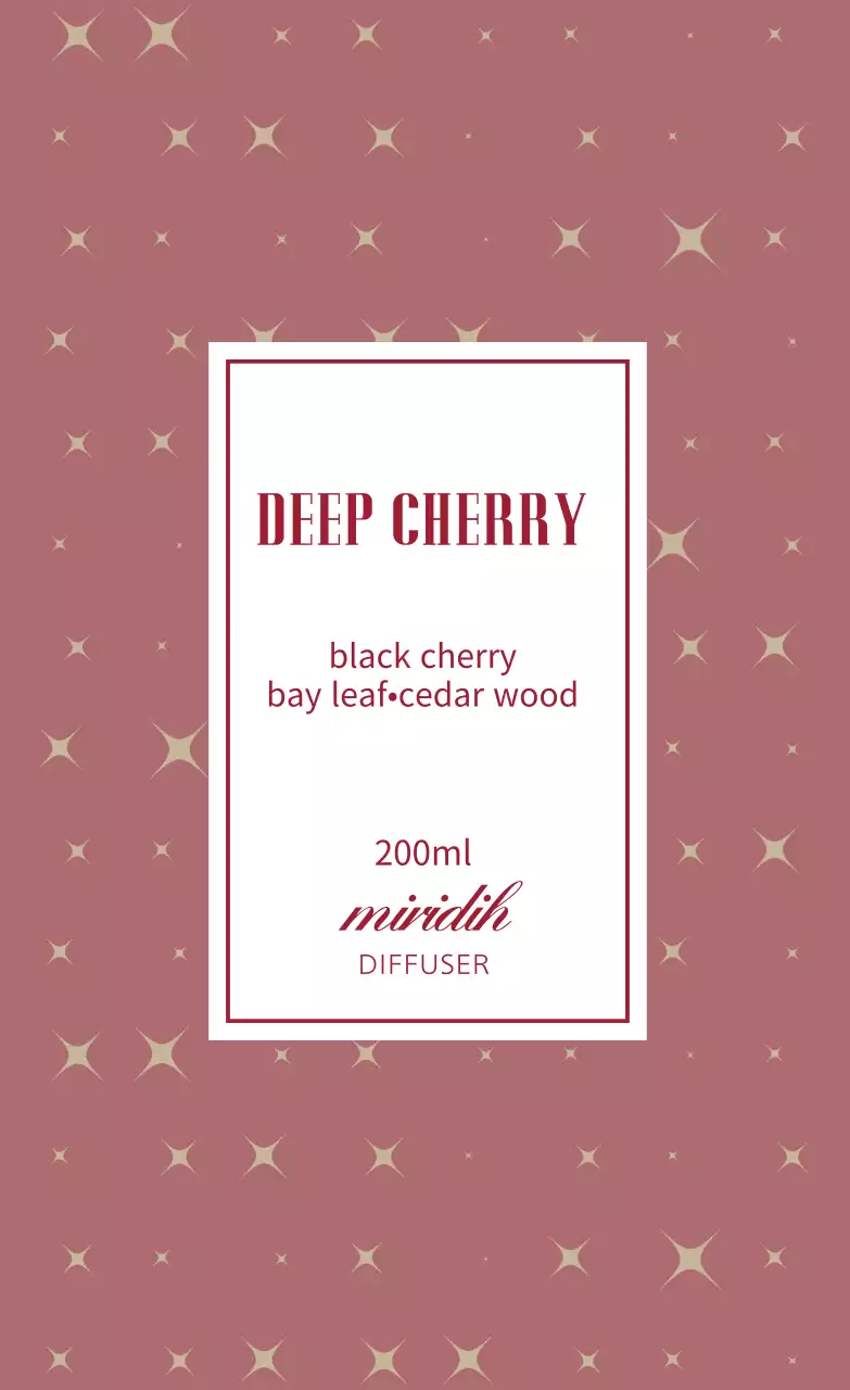 빨간색 반짝이패턴 디퓨저 라벨