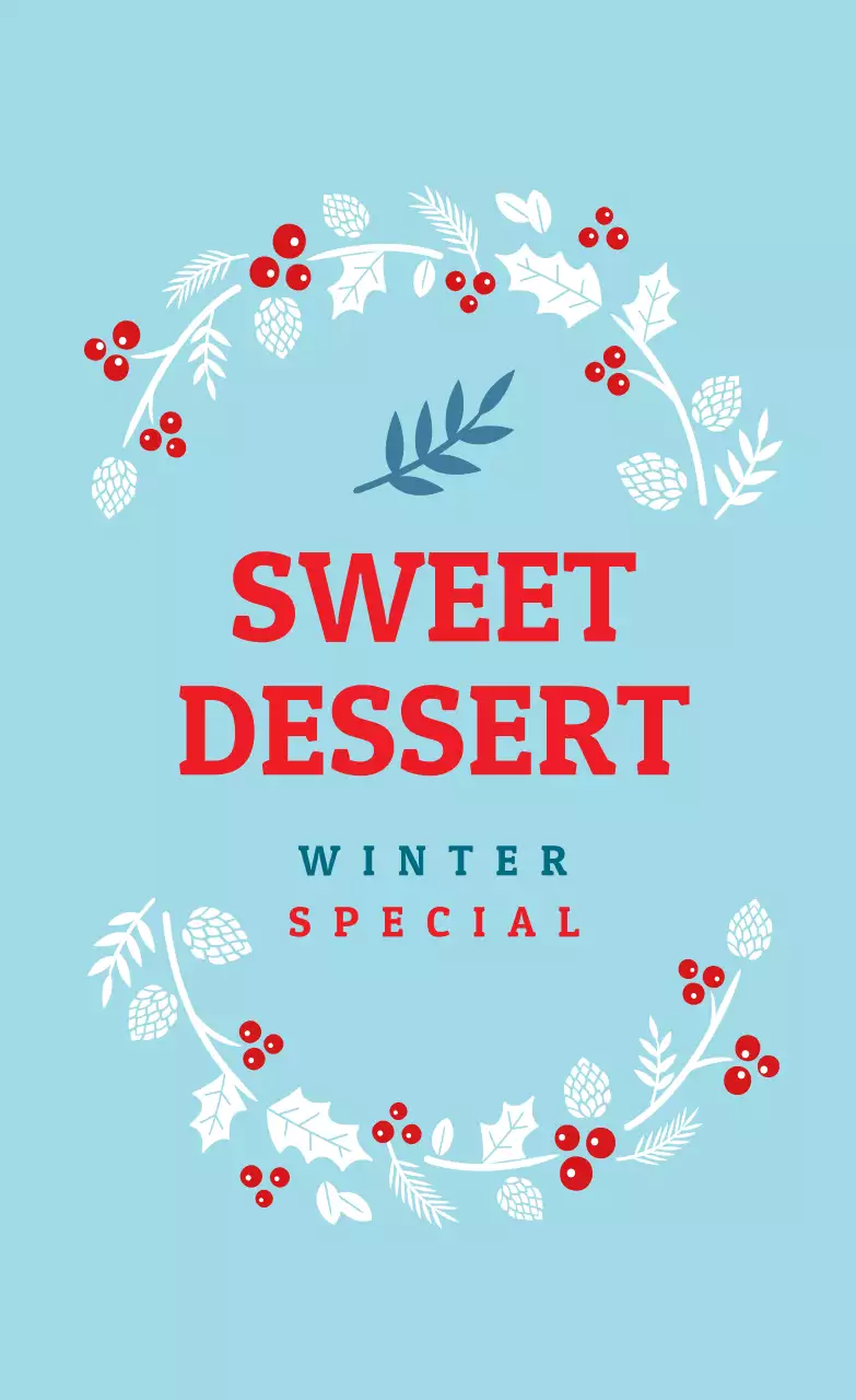 하늘 빨강 일러스트 크리스마스 디저트 포장 라벨