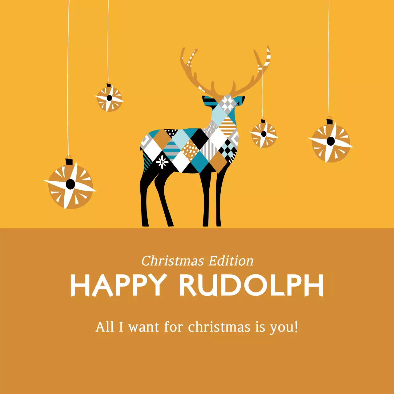 노랑 일러스트 크리스마스 선물 라벨