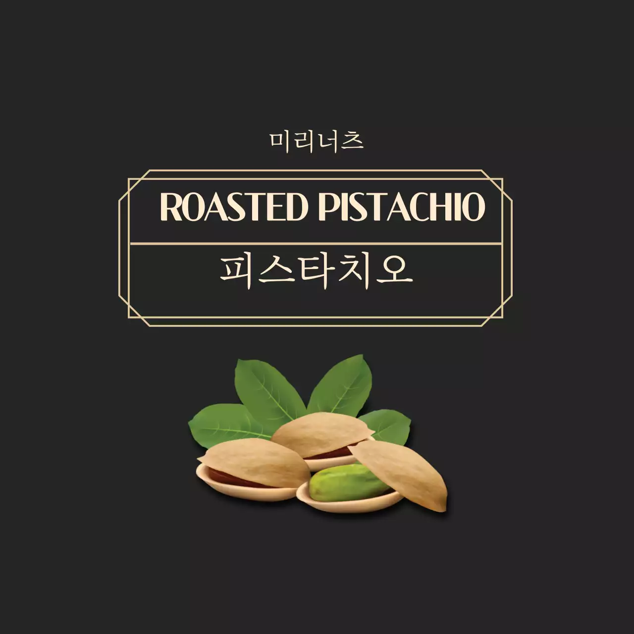 블랙 깔끔한 프레임 피스타치오 견과류