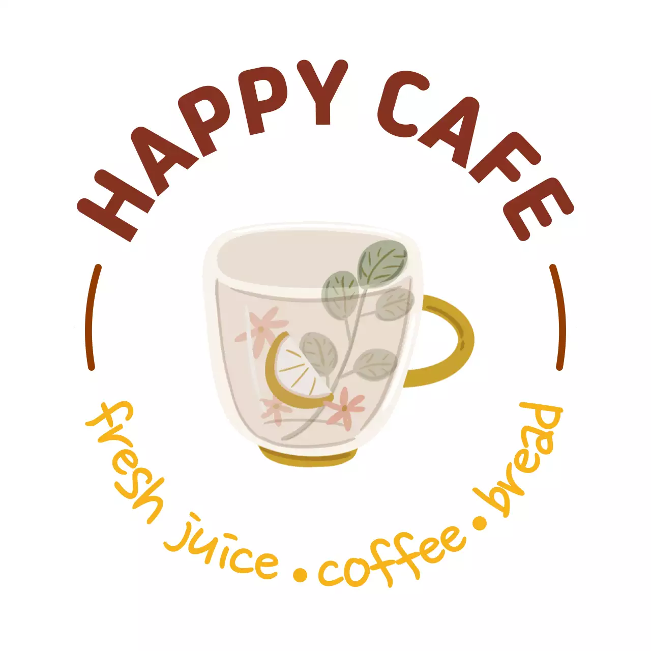 화이트배경 일러스트 카페 라벨