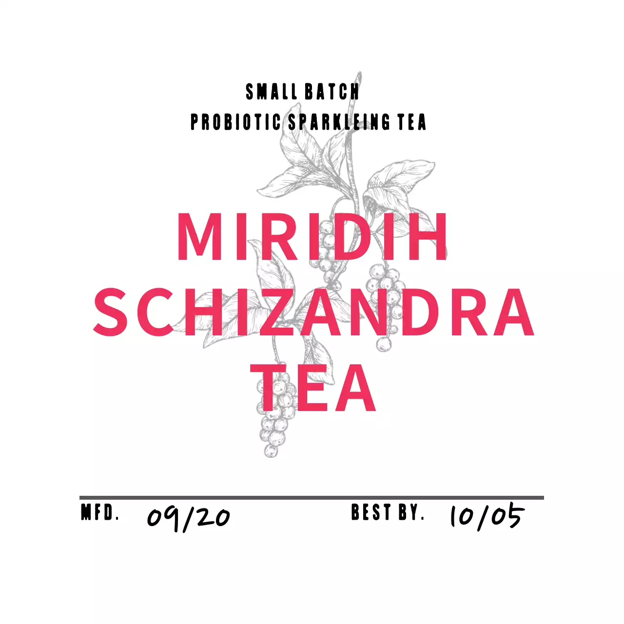 분홍색 일러스트 깔끔한 카페 차 라벨 