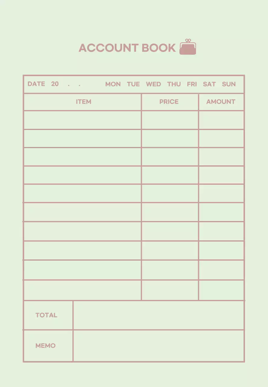 민트 아이콘 심플한 가계부