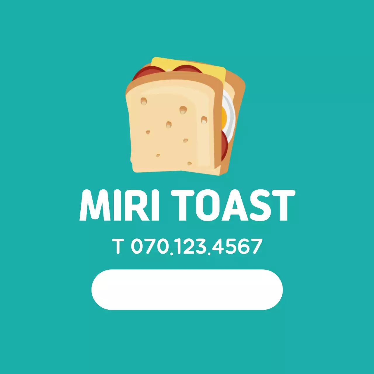 청록색 일러스트 샌드위치 라벨