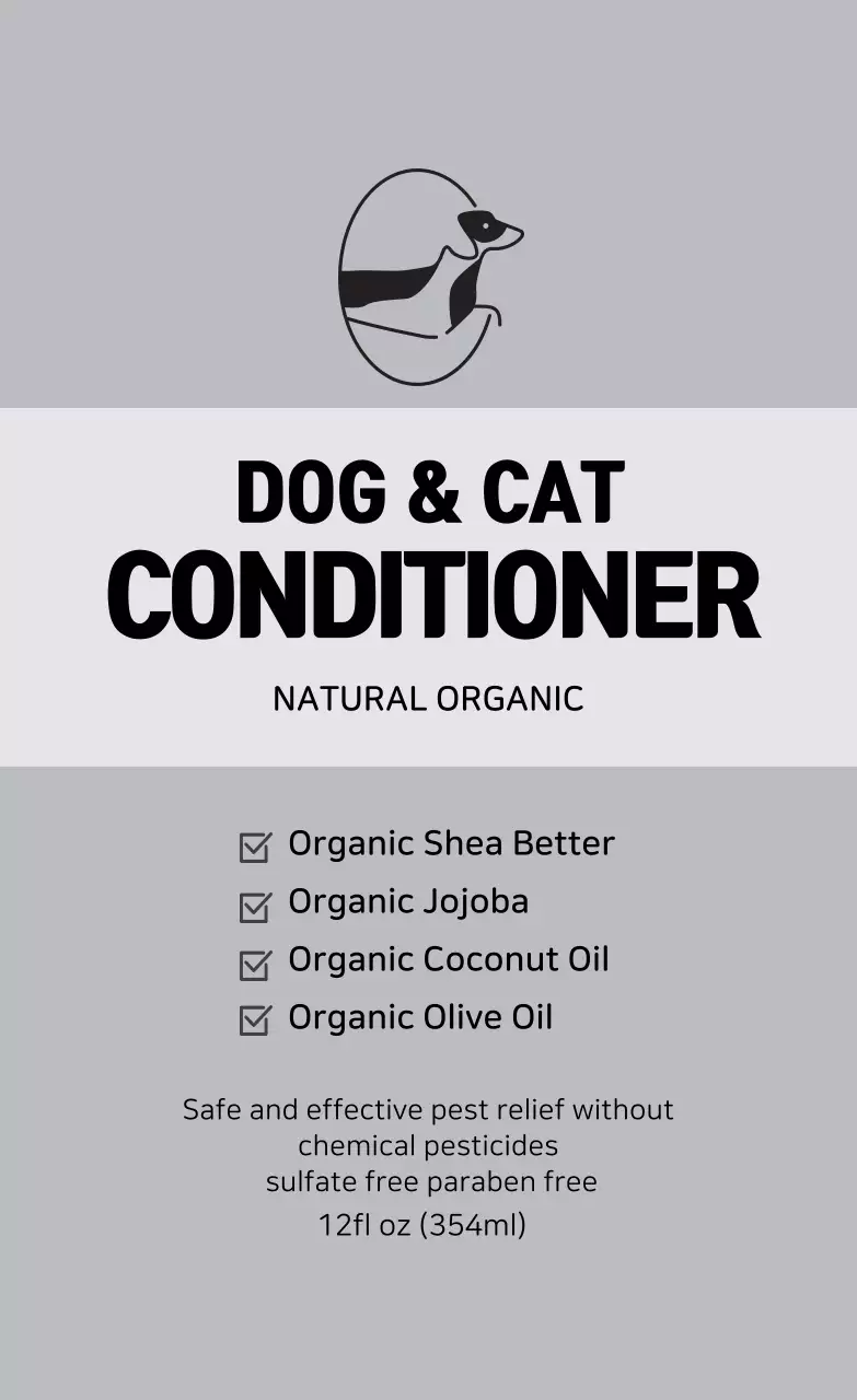 회색 로고 깔끔한 애완용품 라벨