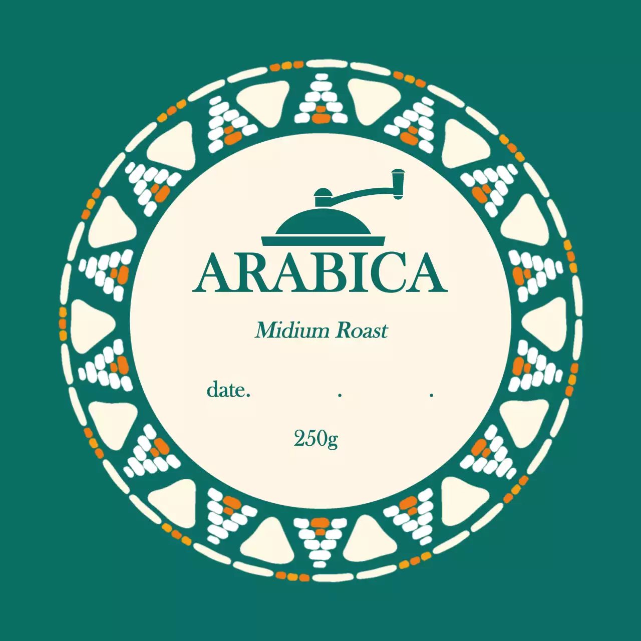 청록색 카페 커피 원형