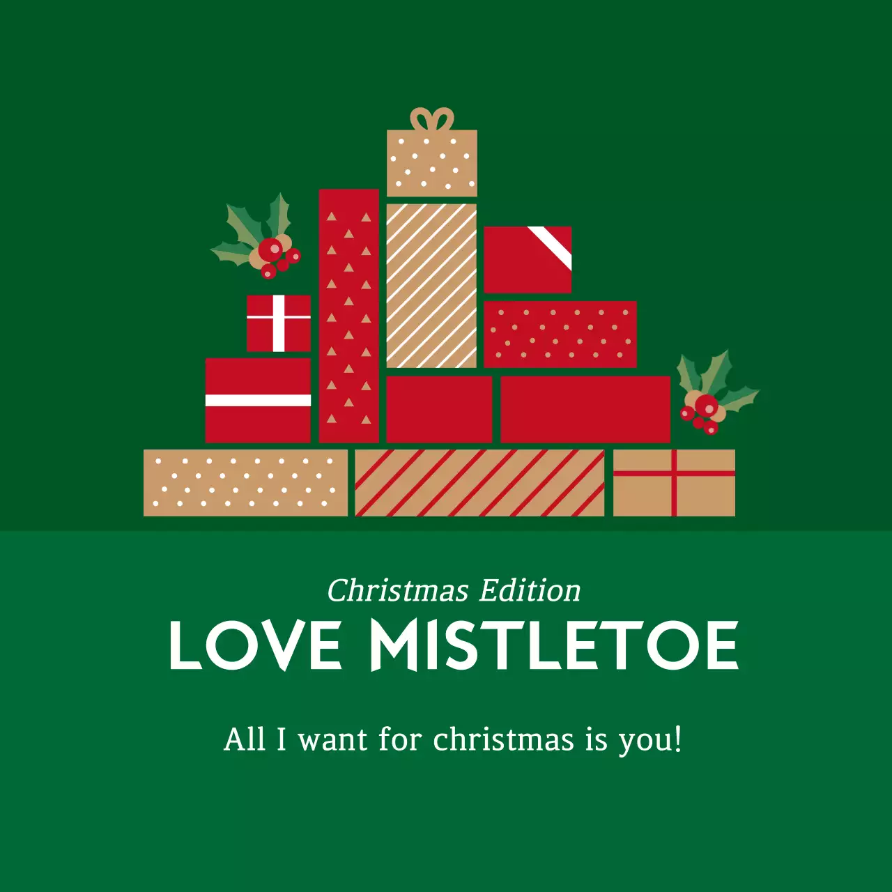 초록 빨강 일러스트 크리스마스 선물 라벨