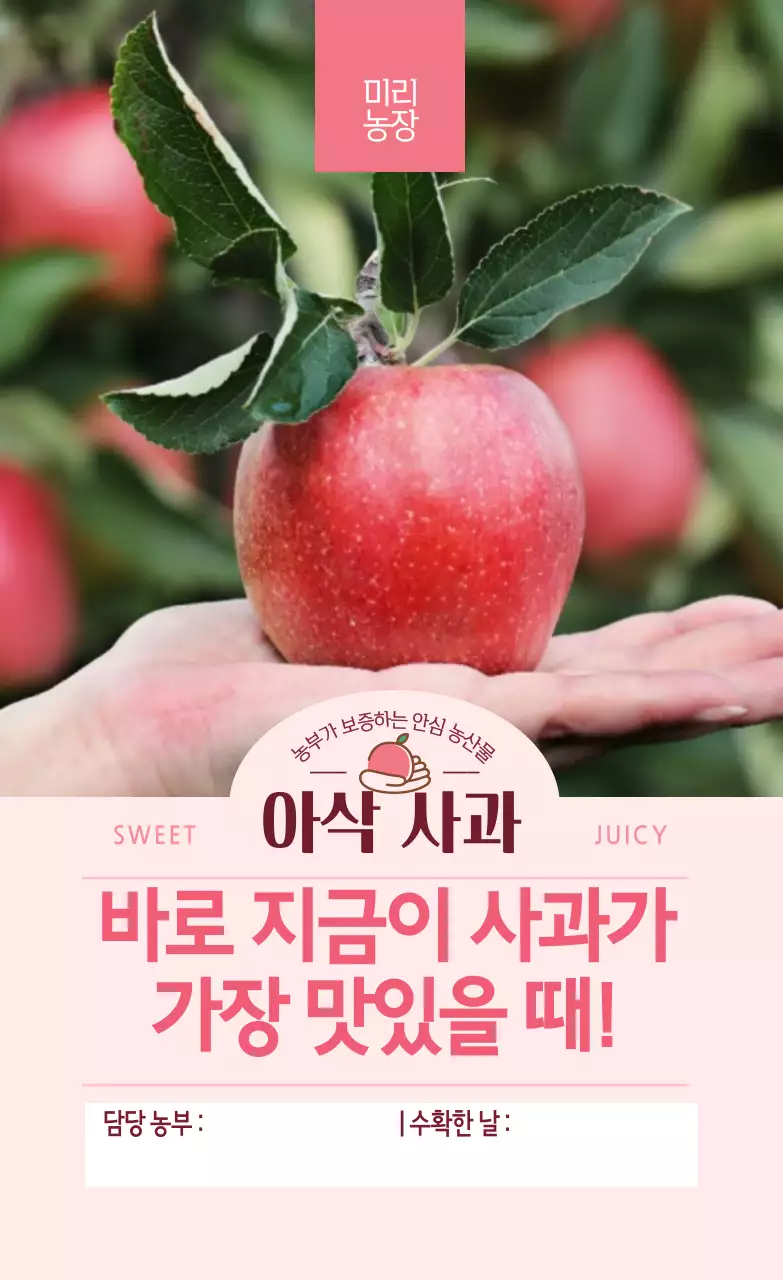 세로형 스티커 사과