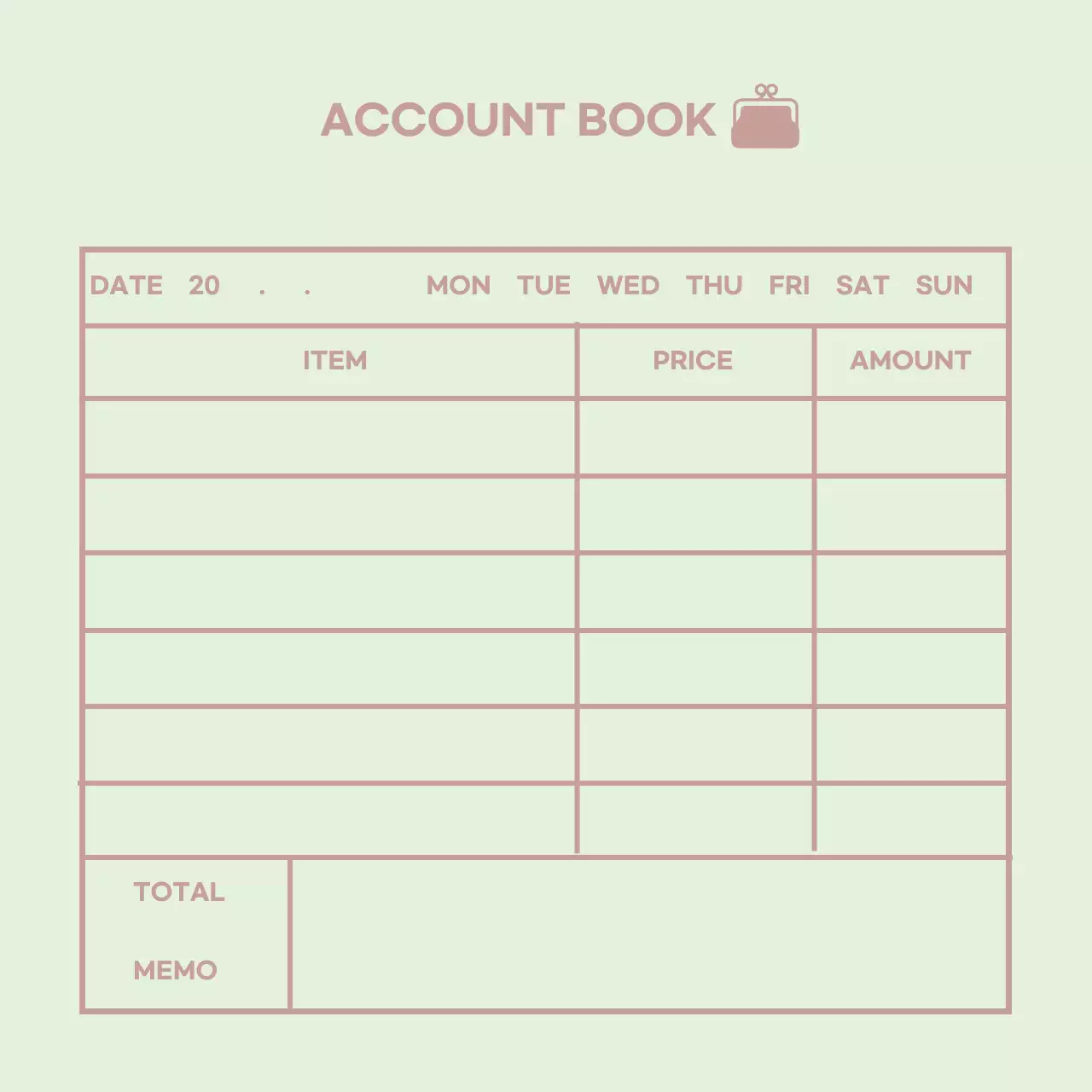 민트 아이콘 심플한 가계부