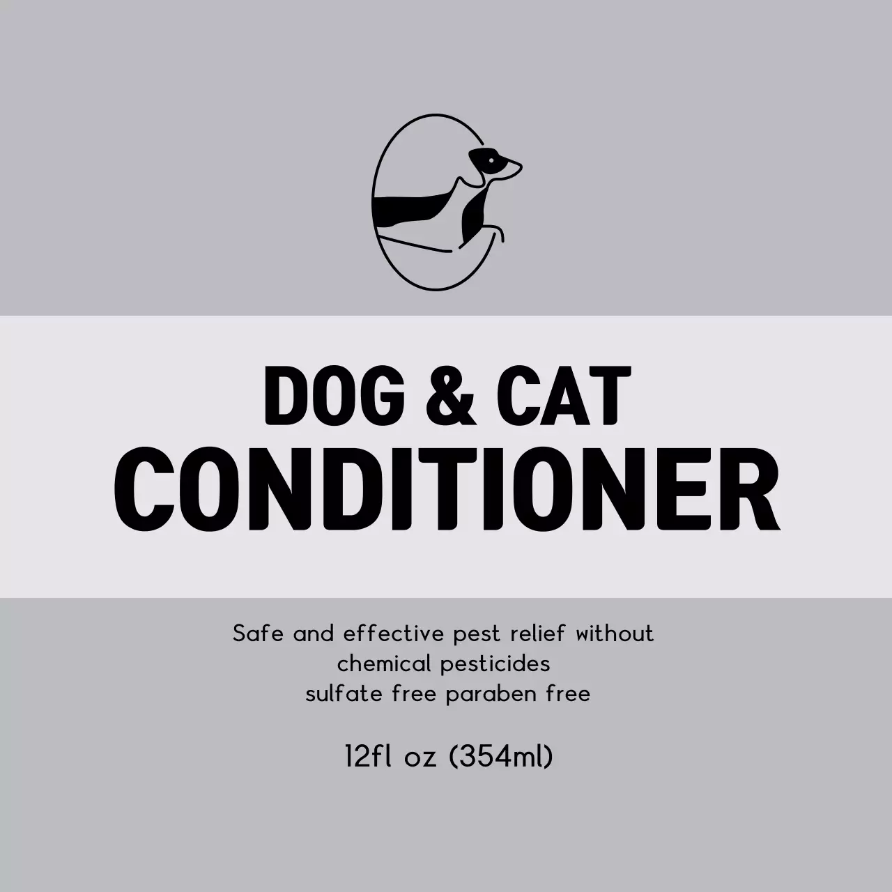 회색 로고 깔끔한 애완용품 라벨 