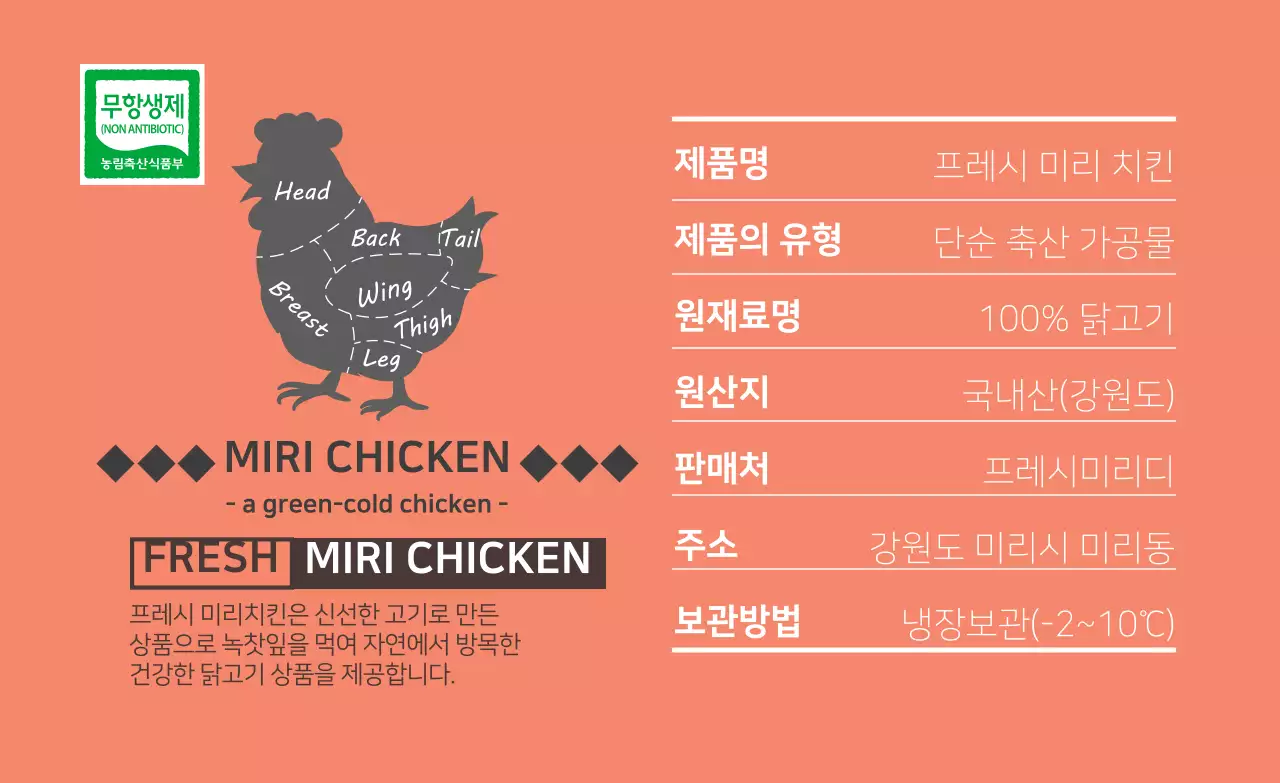 다홍색 부위별 아이콘 고기 라벨