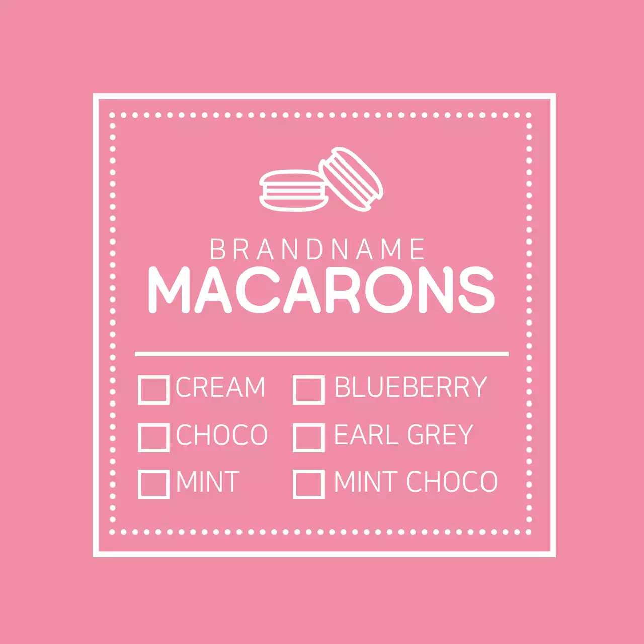 마카롱 메뉴 체크 라벨