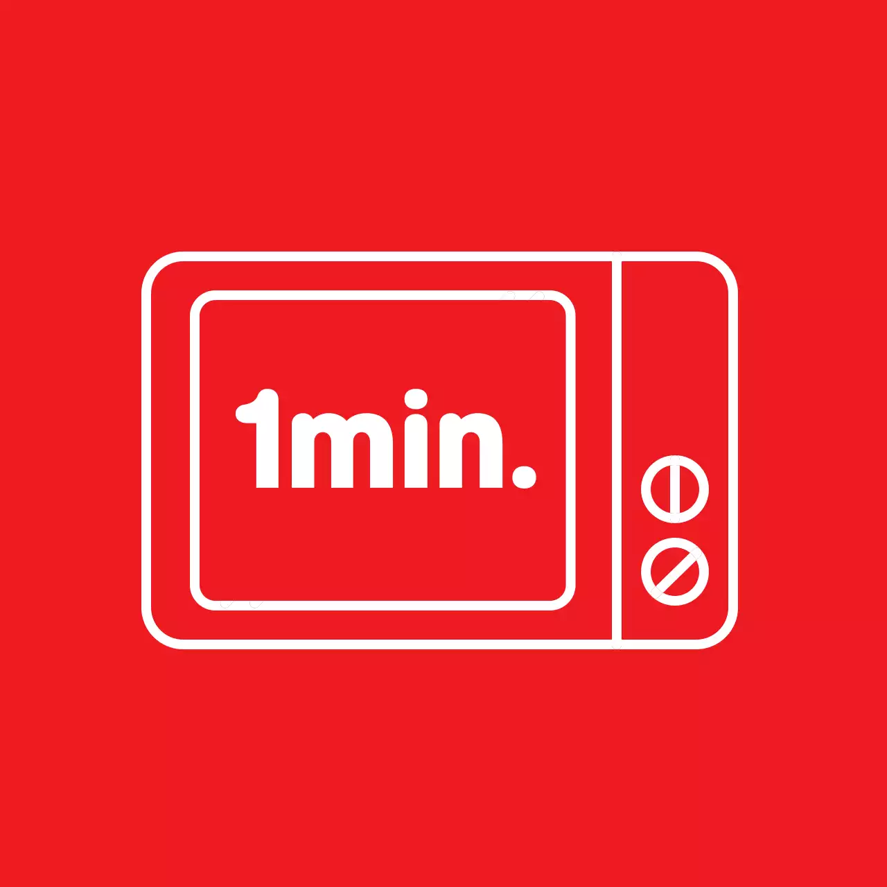 빨간색 강렬한 전자레인지 1분 조리 라벨