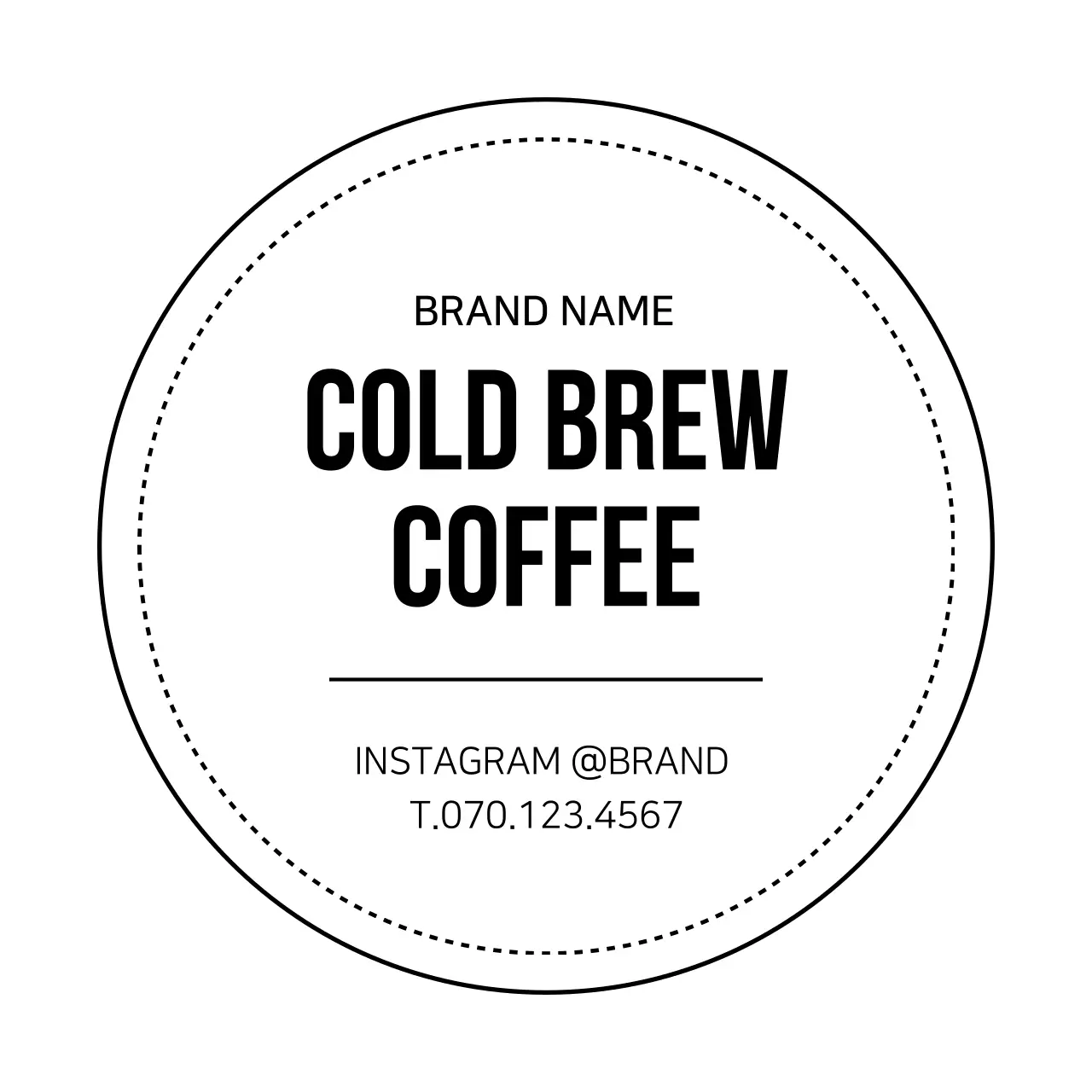 화이트 테두리 커피 원형