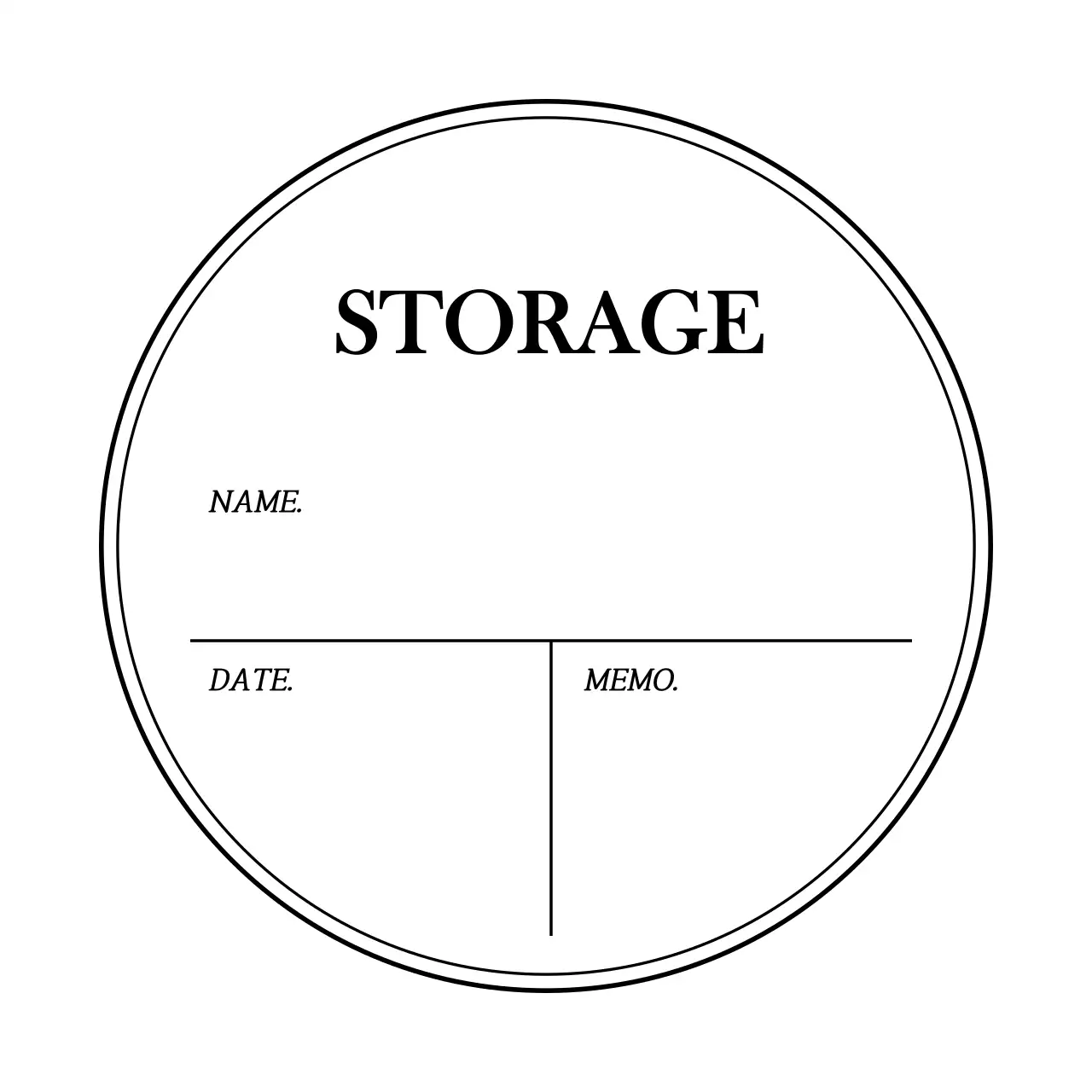 화이트 심플 프레임 원형 보관 라벨
