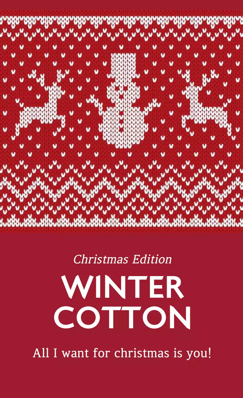 빨강 흰색 귀여운 니트패턴 크리스마스 선물 라벨