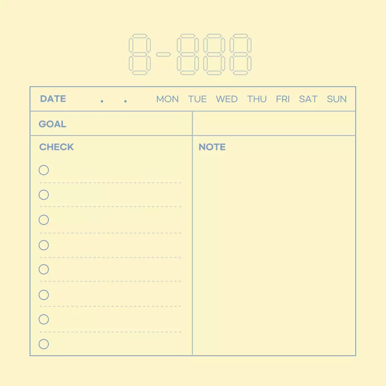 노란색 파란색 라인 심플한 플래너