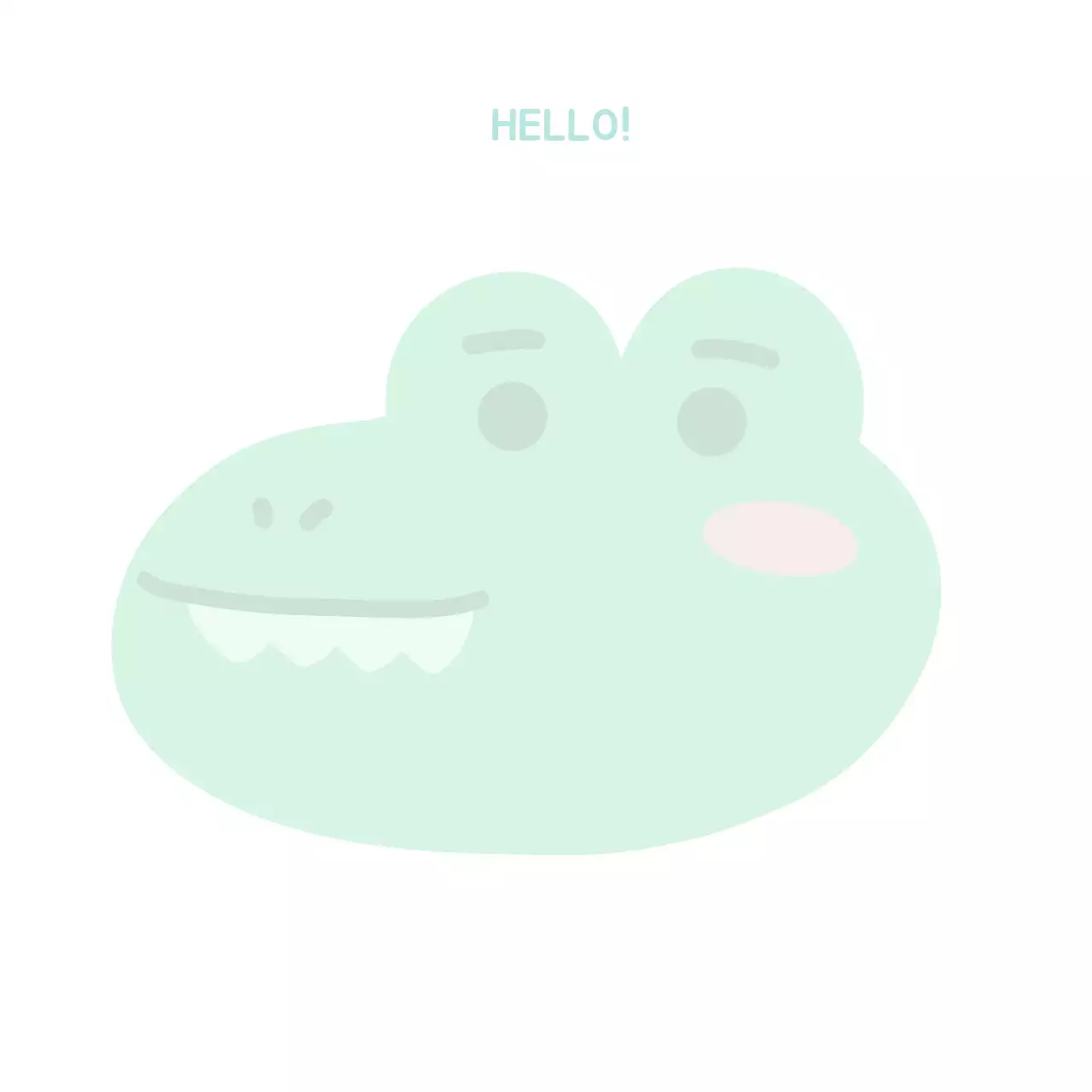 화이트 초록색 귀여운 아고 일러스트 