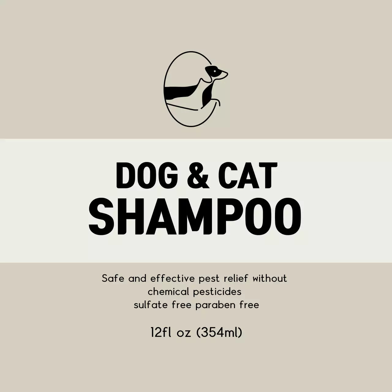 베이지 로고 깔끔한 애완용품 라벨 