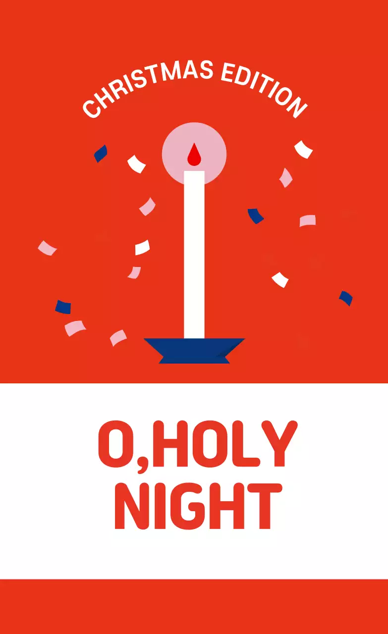 빨강 파랑 흰색 일러스트 크리스마스 선물 라벨