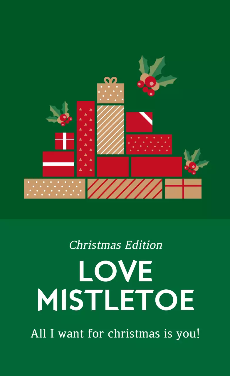 초록 빨강 일러스트 크리스마스 선물 라벨