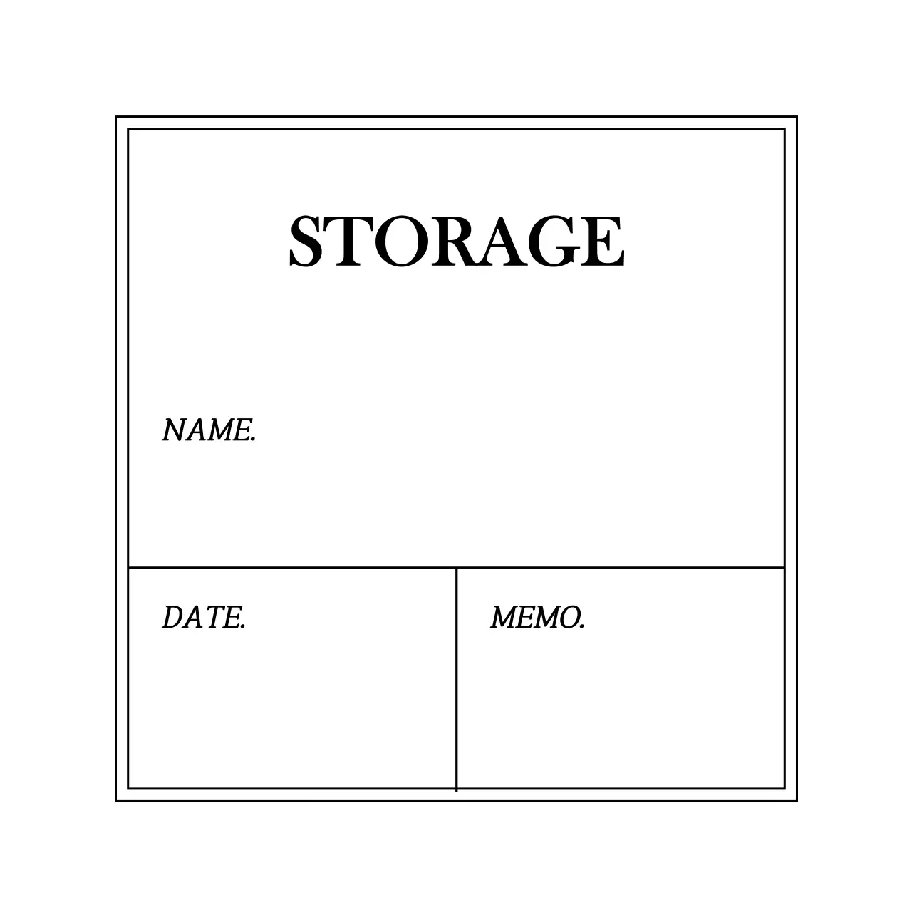 화이트 심플 프레임 보관 라벨