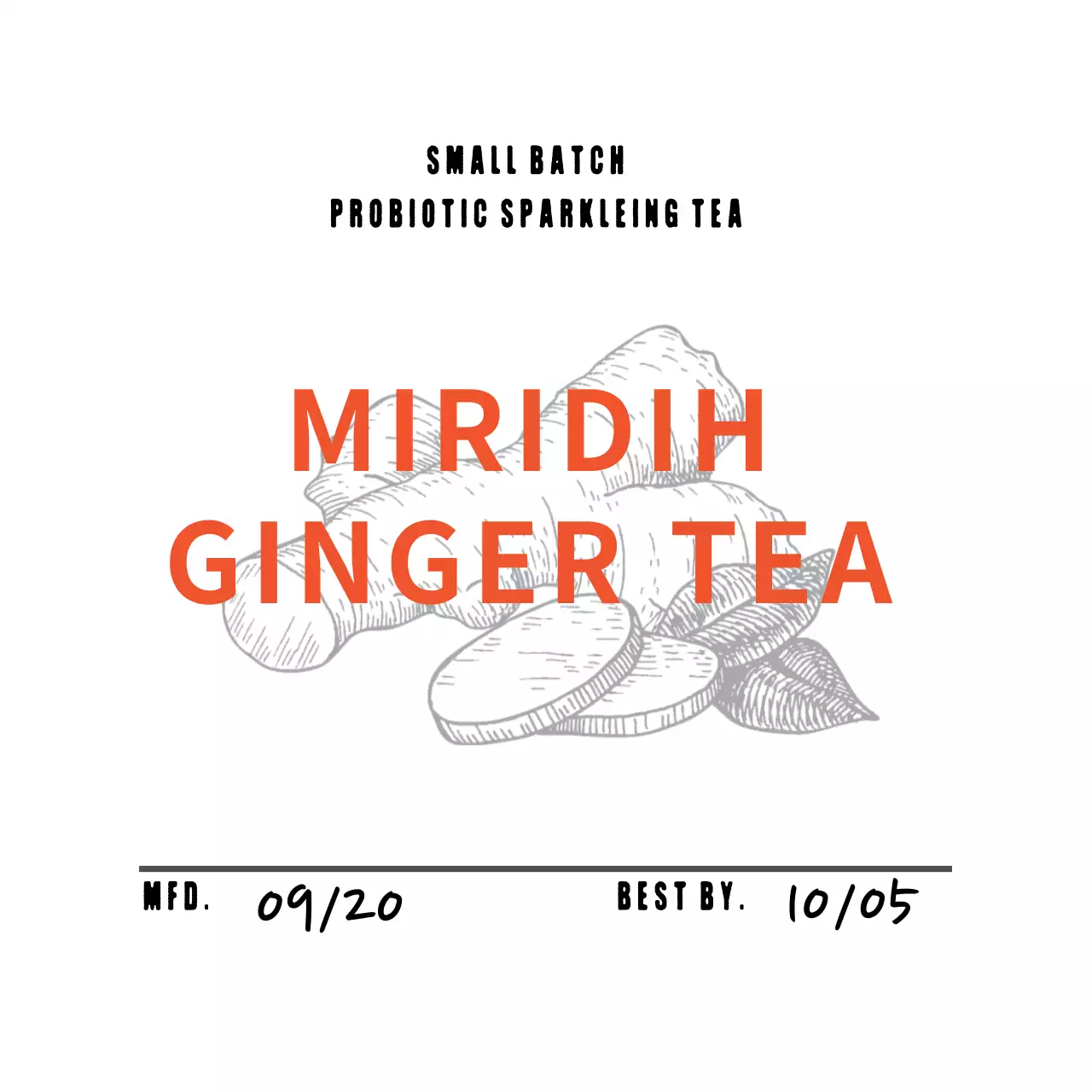 분홍색 일러스트 깔끔한 카페 진저 차 라벨 