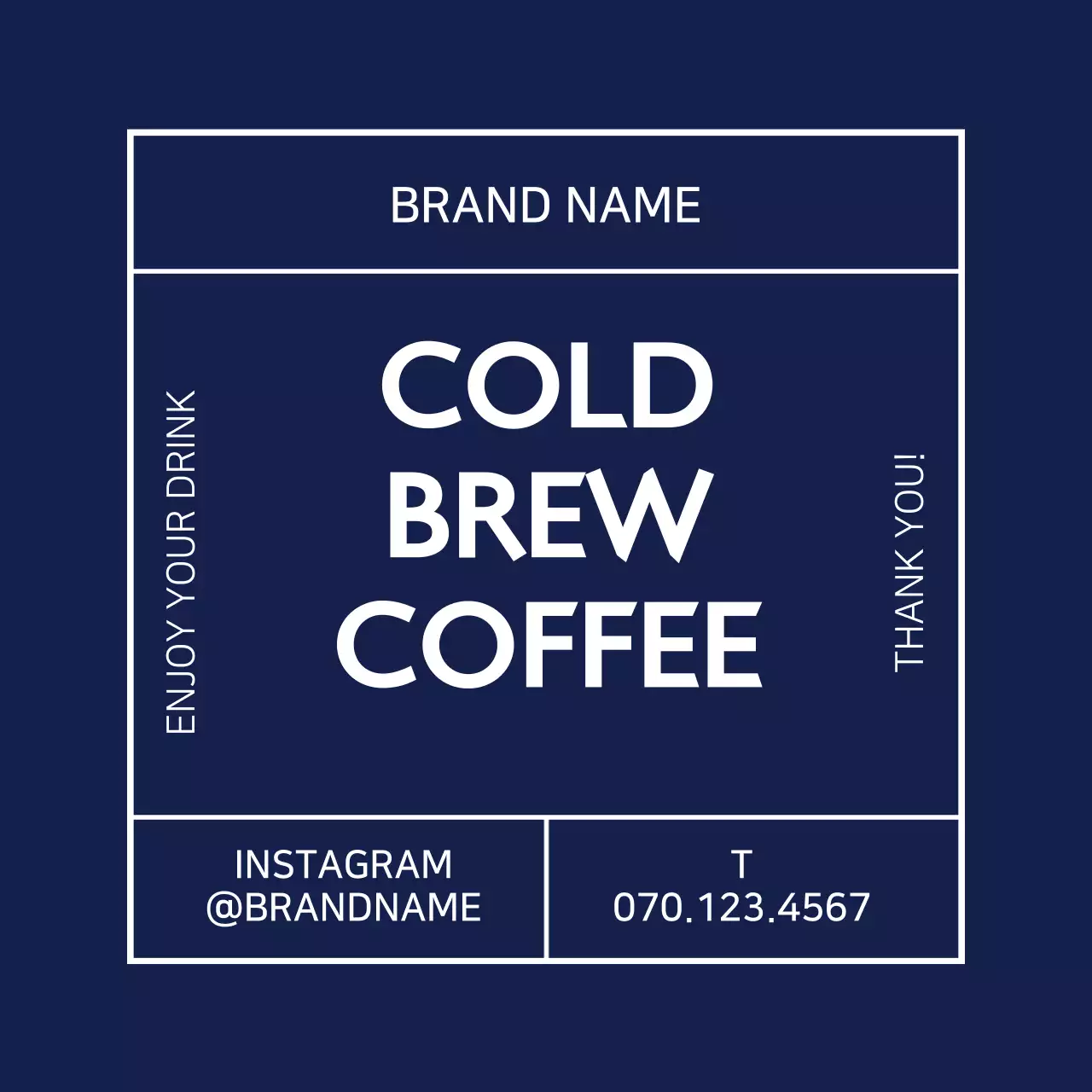 남색 간단 프레임 카페