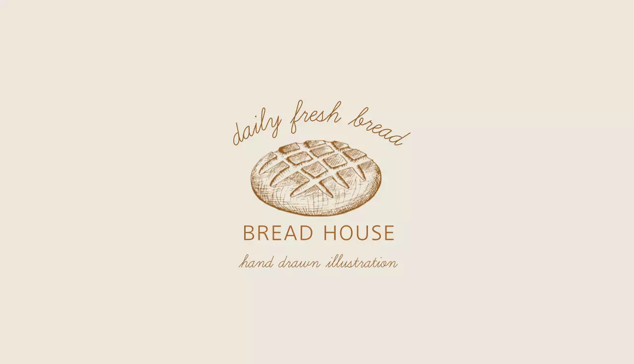 브라운 일러스트 빈티지한 음식 빵 베이커리