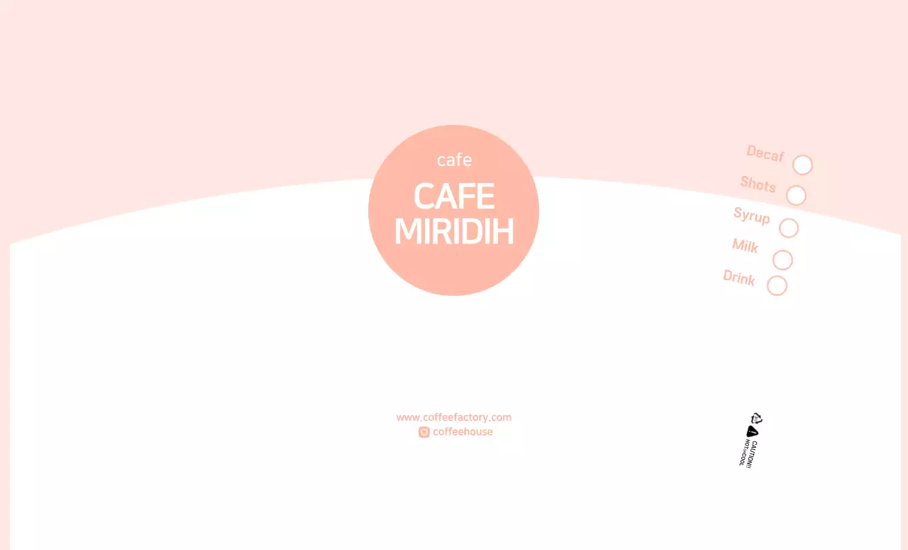 분홍색 심플한 카페용 종이컵