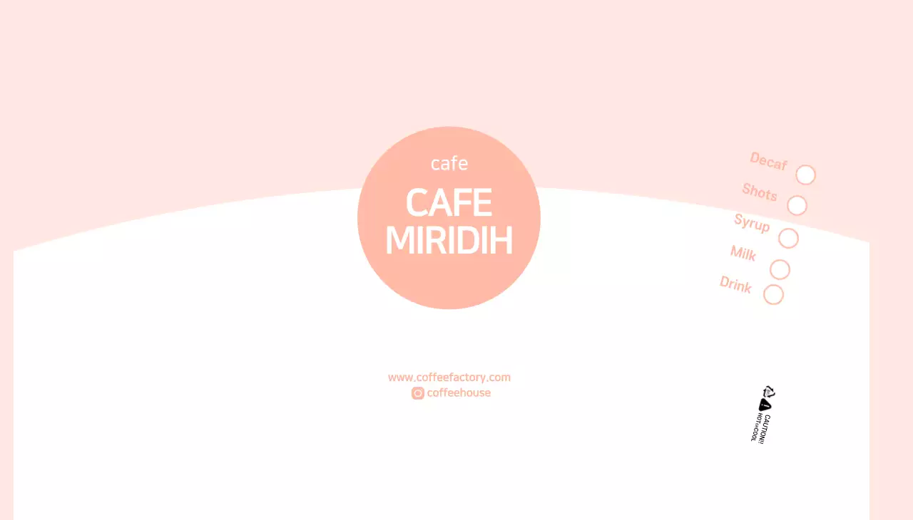 분홍색 심플한 카페용 종이컵