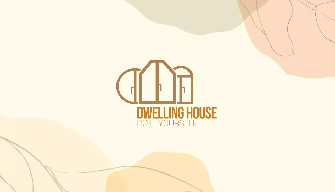 노랑 베이지 일러스트 로고 미술 학원 명함