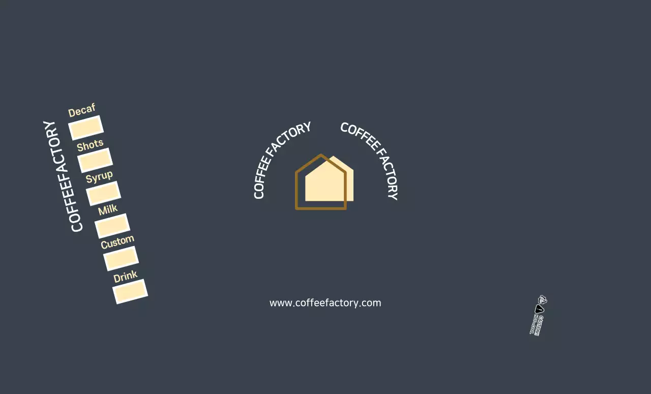 네이비색 모던한 카페로고 카페용 종이컵