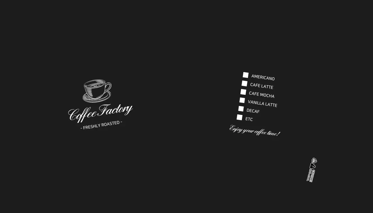 검은색 심플 일러스트 카페