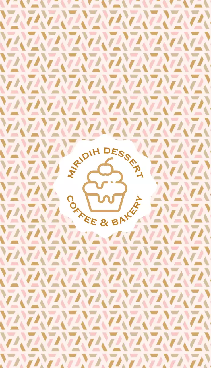 핑크 베이지 일러스트 디저트 명함