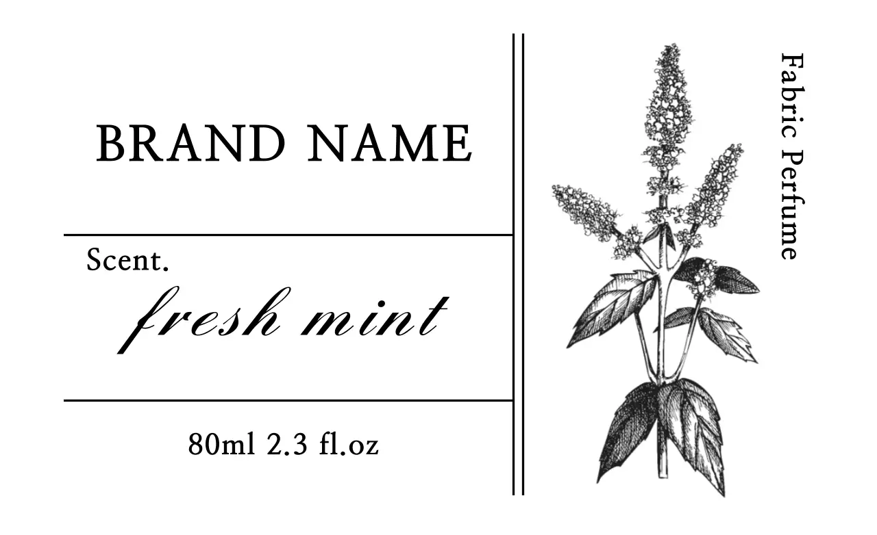 화이트 심플 일러스트 향수 라벨