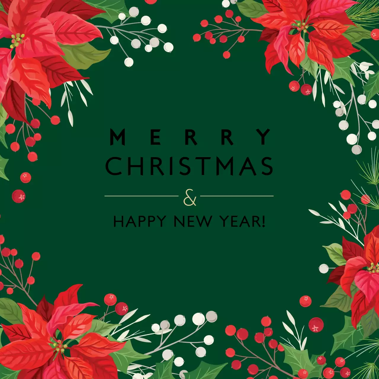 초록색 일러스트 크리스마스 새해 라벨