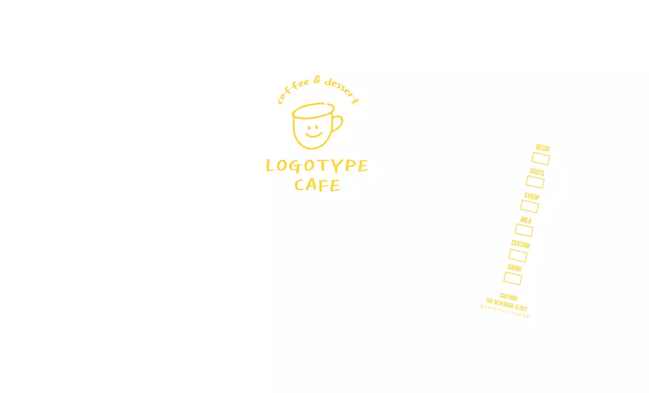 화이트 노란색 손그림 느낌의 일러스트