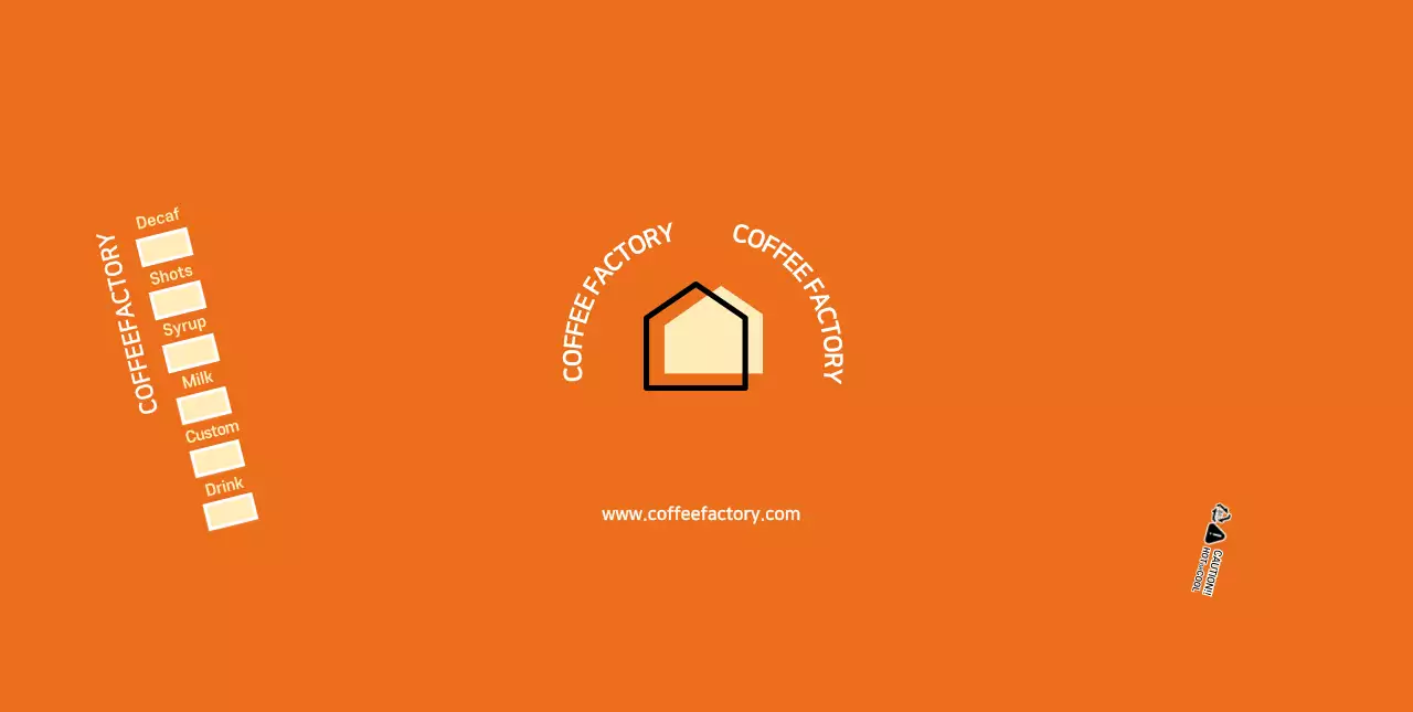 오렌지색 모던한 카페용 종이컵