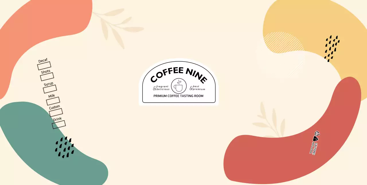 베이지 컬러풀한 도형패턴 카페