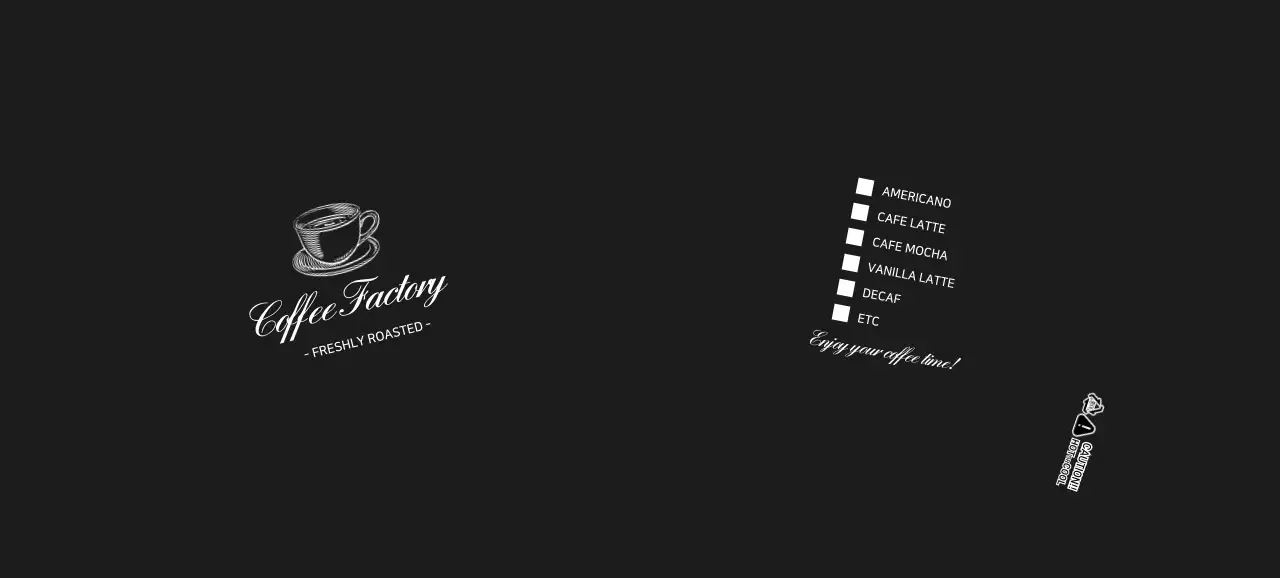 검은색 심플 일러스트 카페