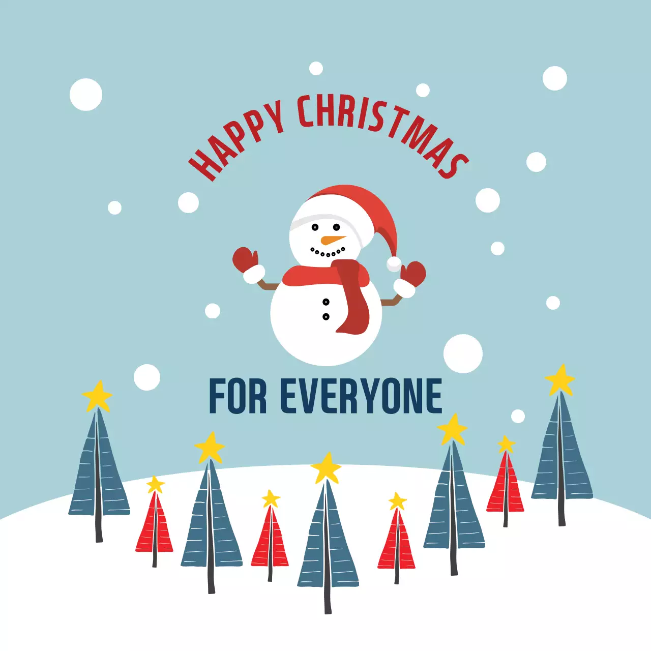 빨강 하늘 일러스트 크리스마스 인사 라벨