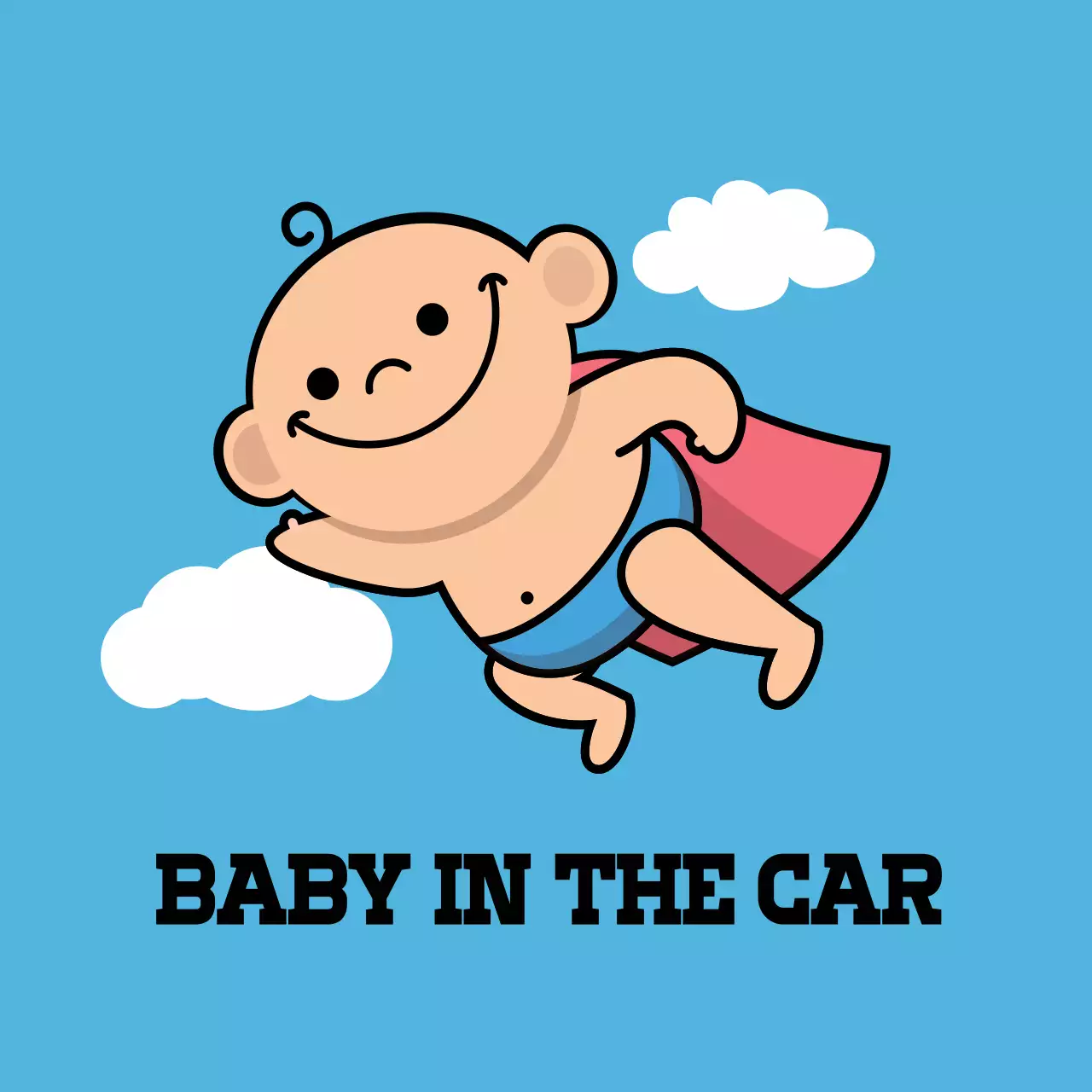 파란색 하늘 아기 일러스트 아이가 타고있어요 