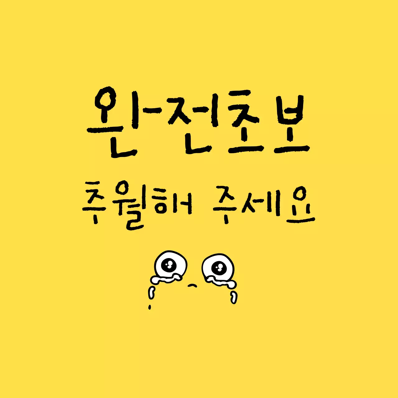 노랑 일러스트 초보운전 안내