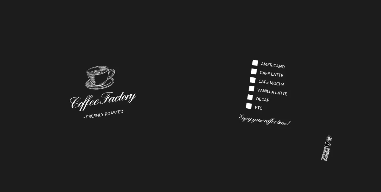 검은색 심플 일러스트 카페